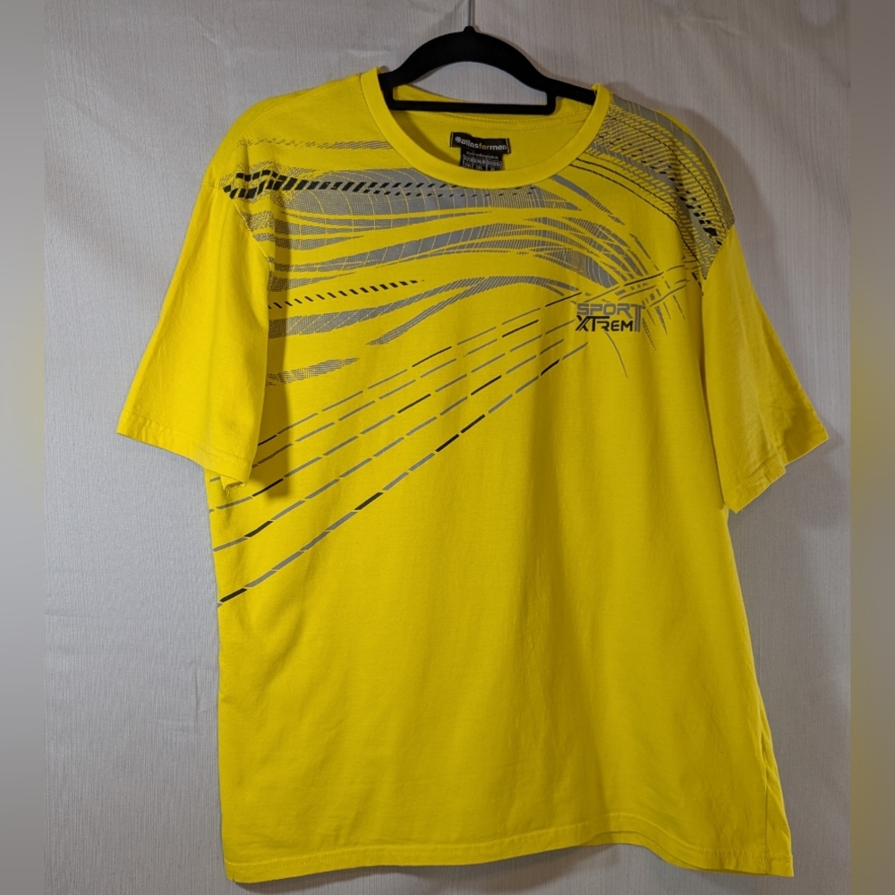 Atlas For Men Xtrem Sport Print Yellow T-Shirt Short Sleeve XL